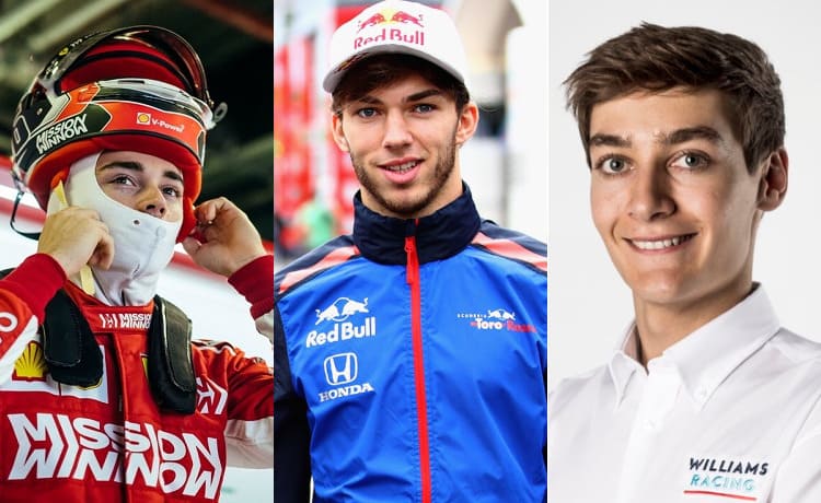 Charles Leclerc, Pierre Gasly e George Russell