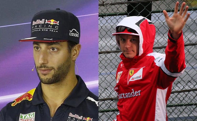 Daniel Ricciardo e Kimi Raikkonen