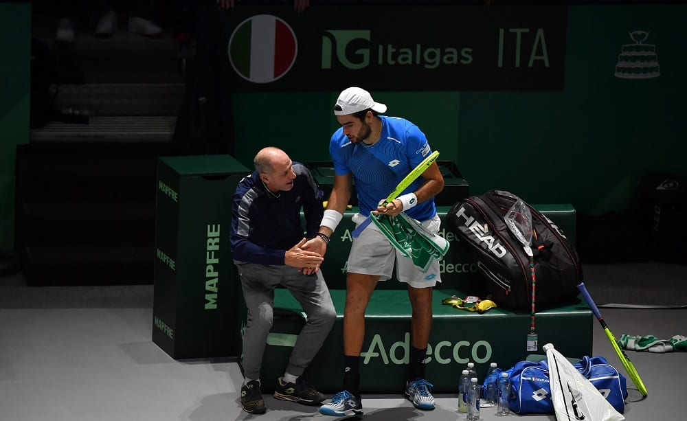 Matteo Berrettini e Corrado Barazzutti, Finali Coppa Davis 2019 - Foto Ray Giubilo