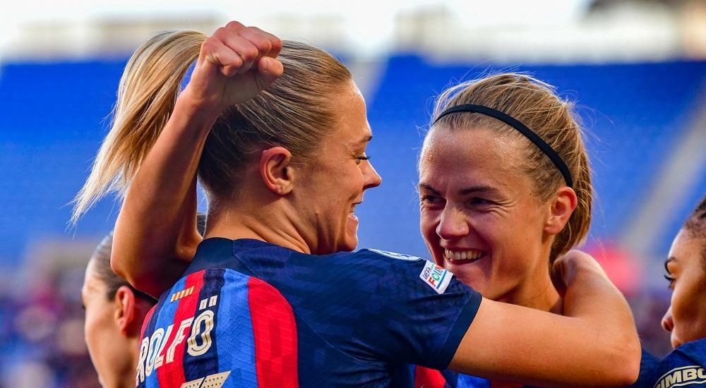 Esultanza Barcellona femminile