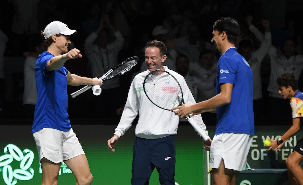 Jannik Sinner, Filippo Volandri e Lorenzo Sonego