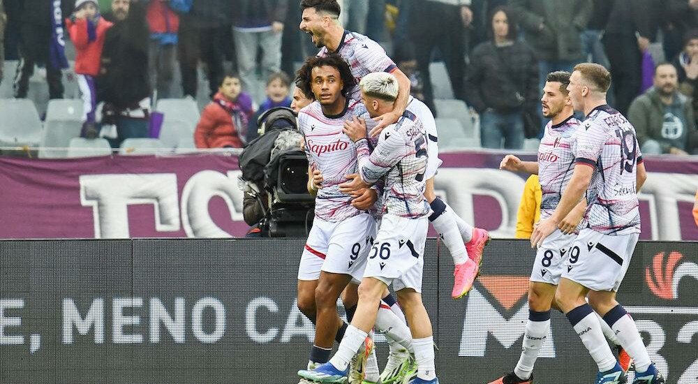 Joshua Zirkzee esultanza Bologna