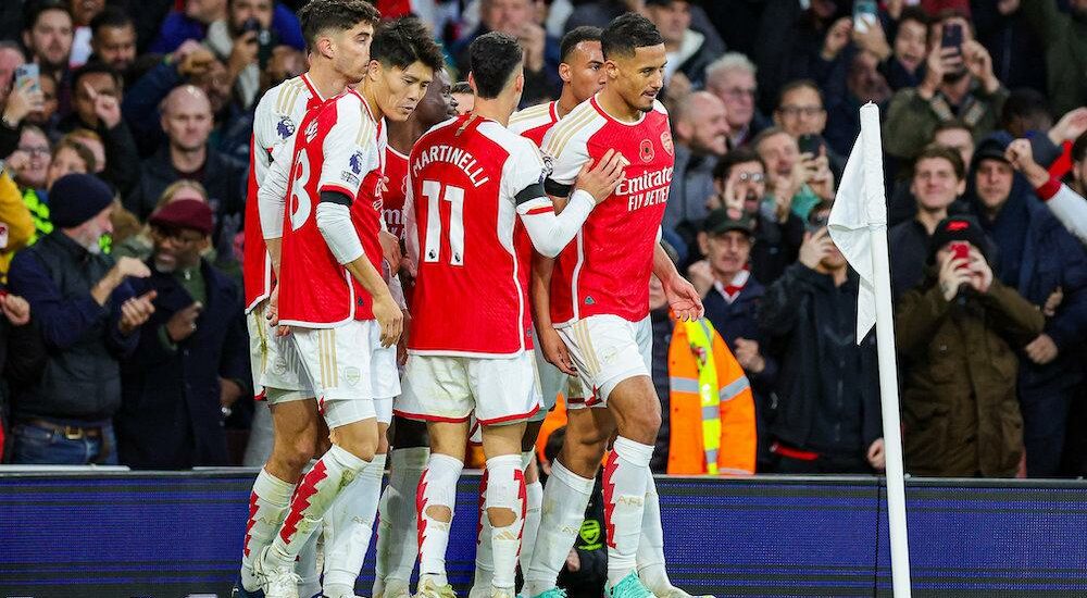 William Saliba esultanza Arsenal