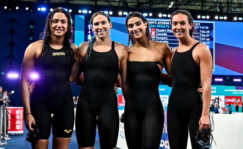 4x200 stile libero femminile, Sofia morini, Giulia D'innocenzo, Emma Virginia Menicucci e Giulia Ramatelli - Foto Giorgio Scala, Giorgio Perottino, Andrea Staccioli, Andrea Masini / DBM