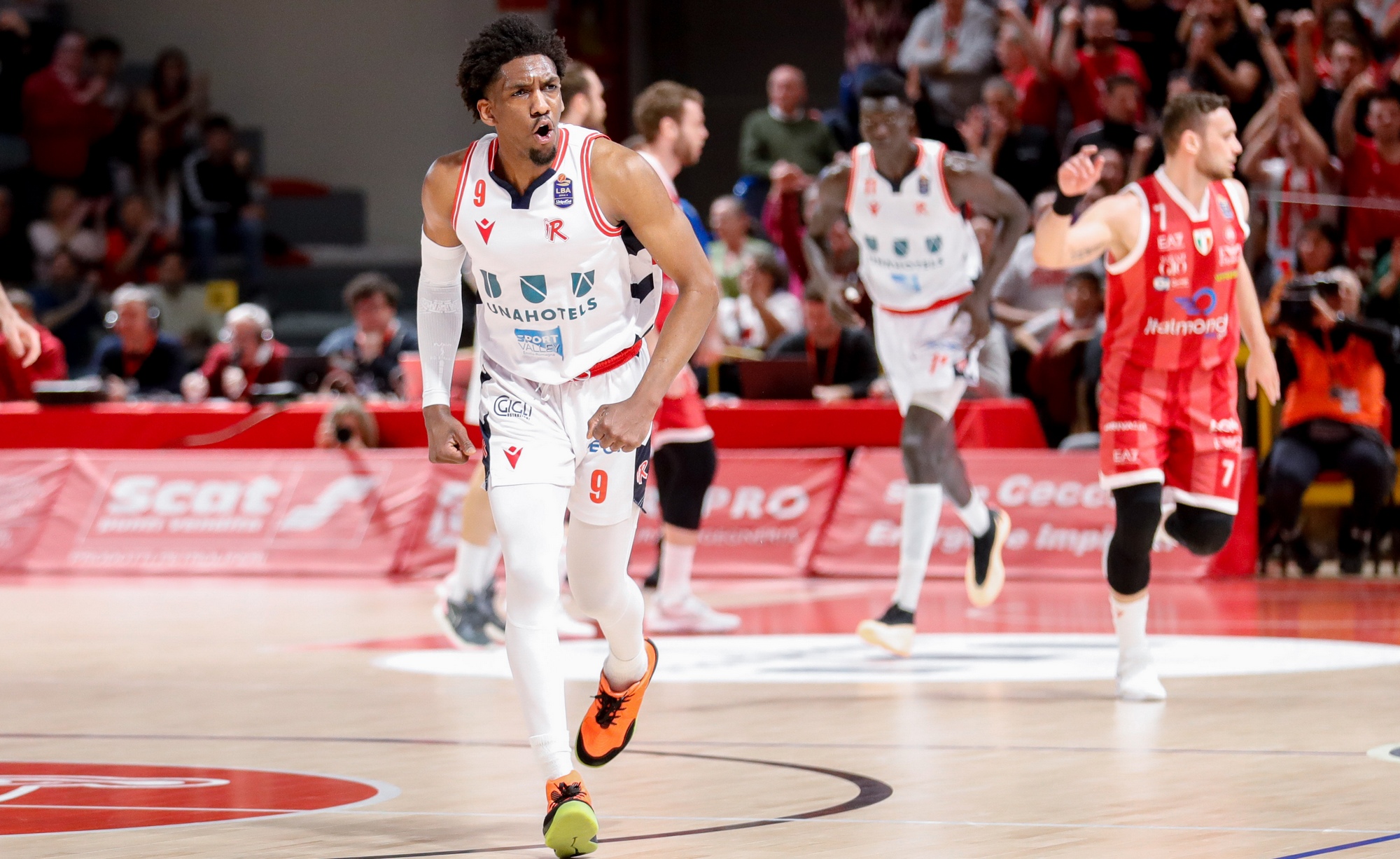 Italian Basketball Serie A match UNAHOTELS Reggio Emilia vs EA7 Emporio Armani Milano