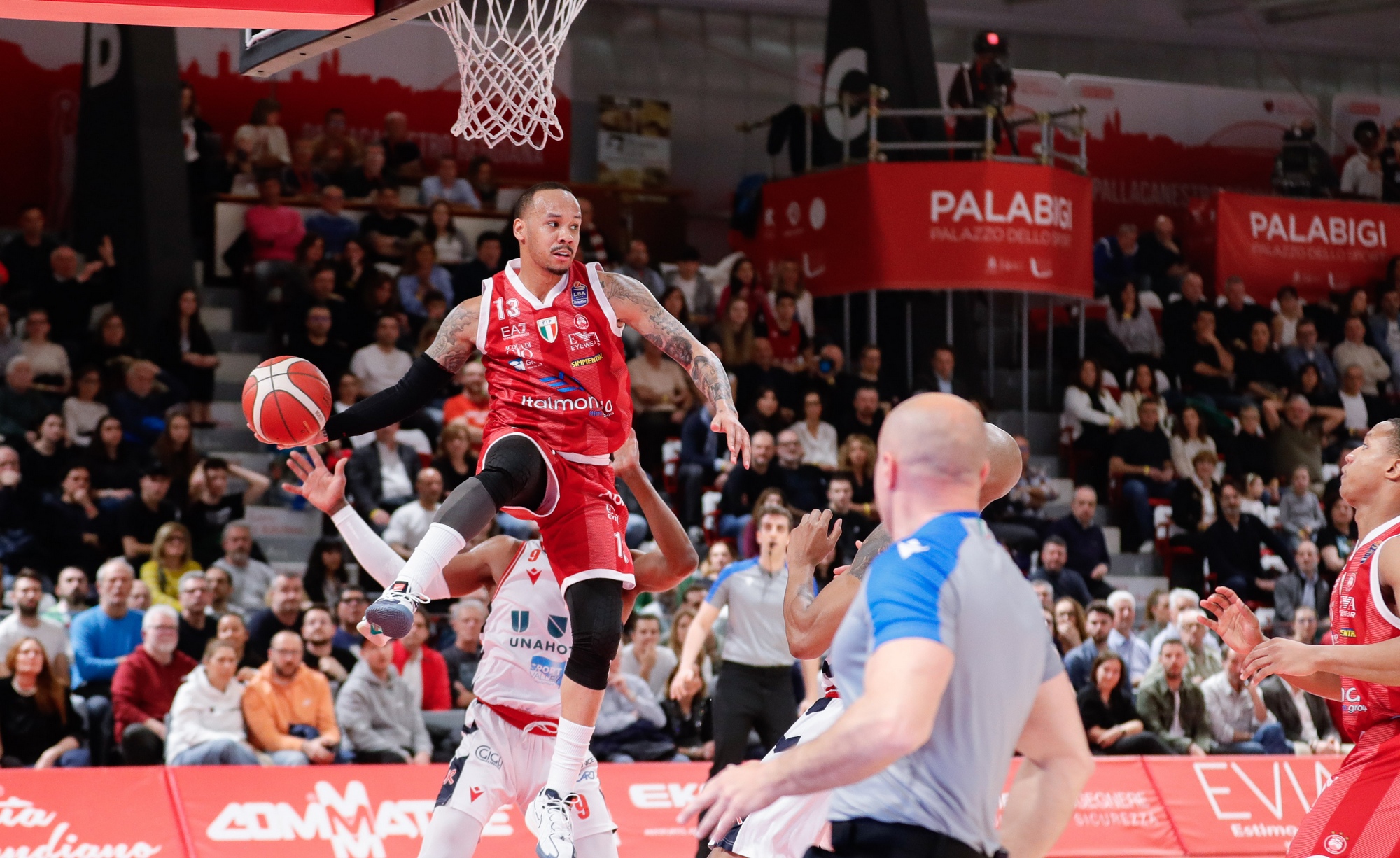 Italian Basketball Serie A match UNAHOTELS Reggio Emilia vs EA7 Emporio Armani Milano