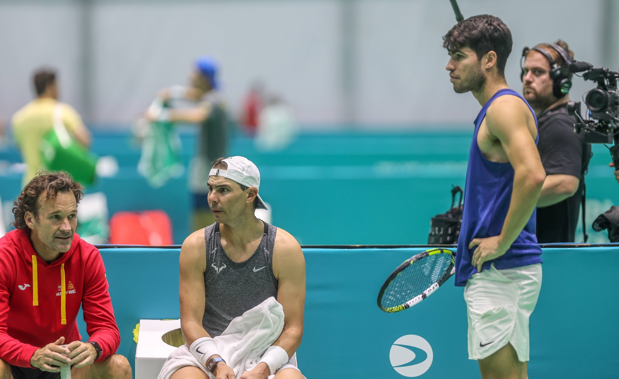 Carlos Moya, Rafa Nadal e Carlos Alcaraz