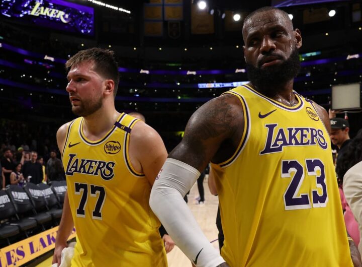 Luka Doncic e LeBron James - Foto Kiyoshi Mio / IPA