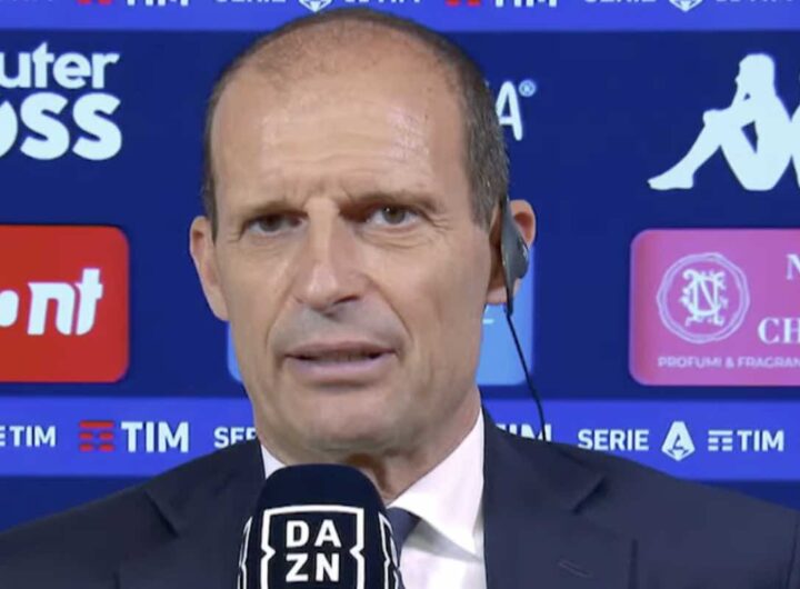 Allegri intervistato dopo una partita della Juve