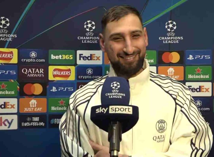 Donnarumma intervistato dopo una partita di Champions