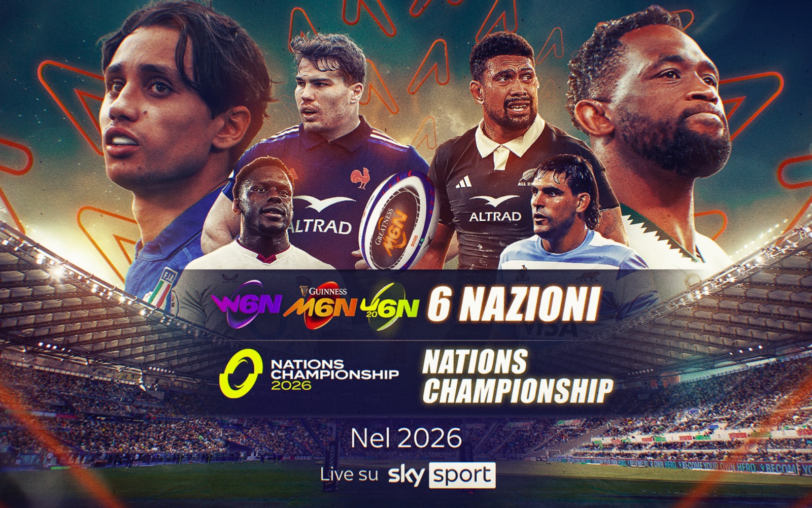 Sky si assicura i diritti del Guinness Men’s Six Nations e del Nations Championship 2026