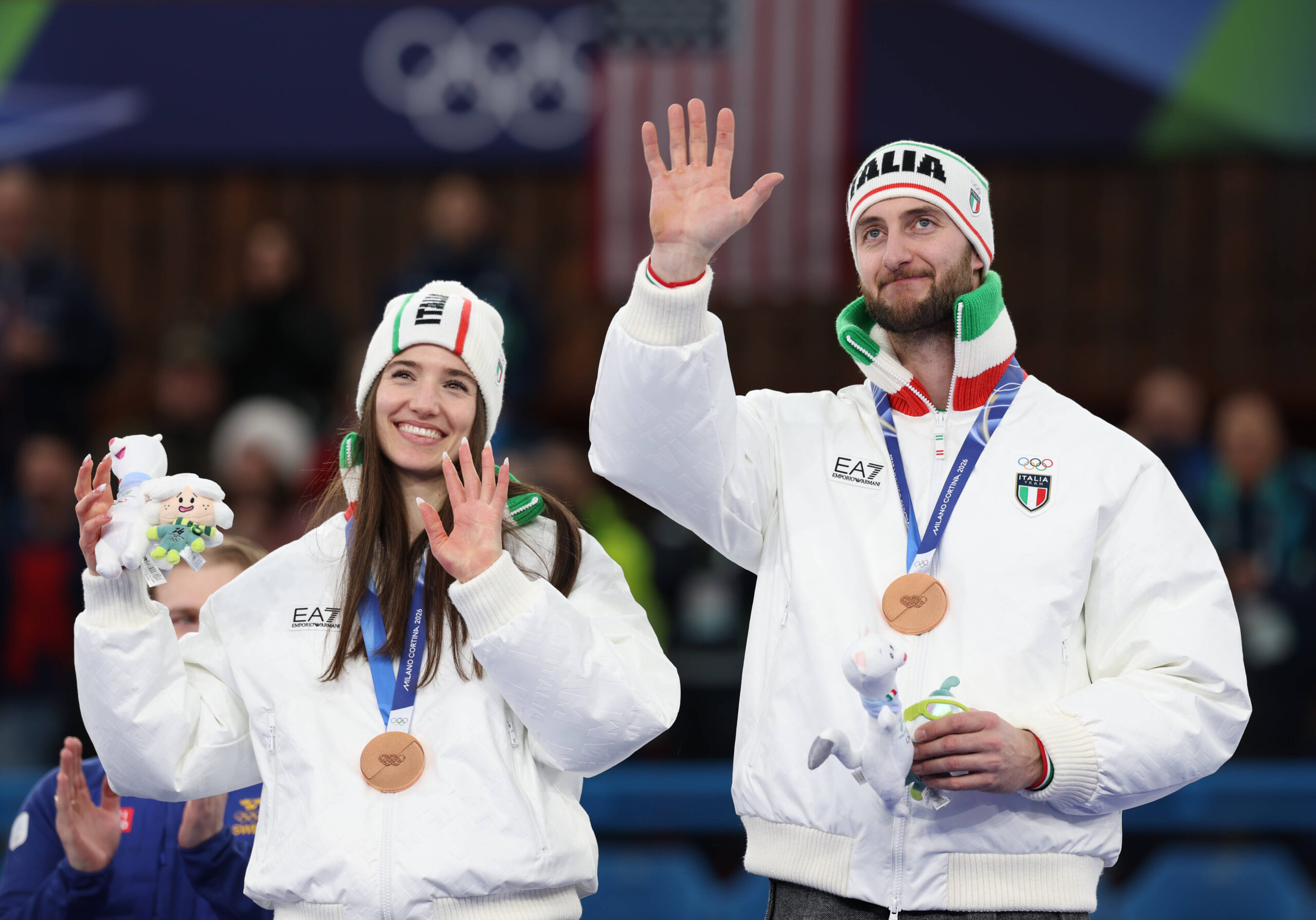 (MICO2026)ITALY CORTINA D'AMPEZZO OLYMPIC WINTER GAMES CURLING MIXED DOUBLES AWARDING CEREMONY