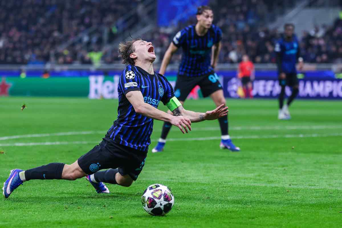 Barella a terra in Champions