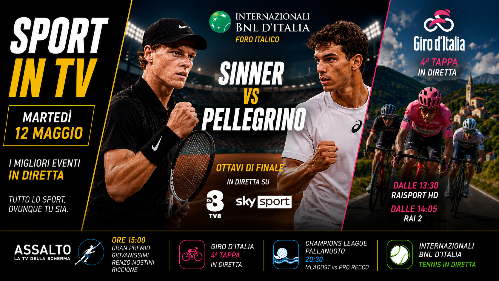 Sport in tv 12 maggio Sportface