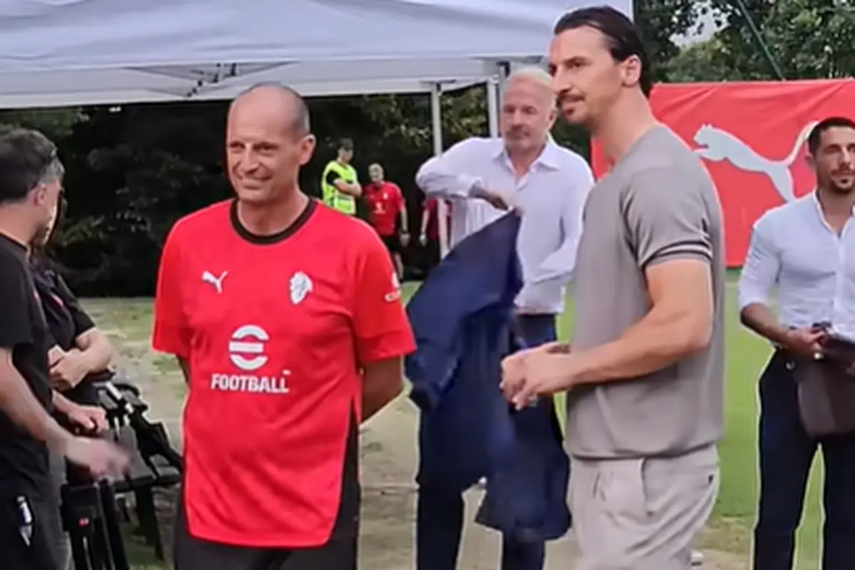 Allegri, attuale allenatore del Milan, insieme a Ibrahimovic