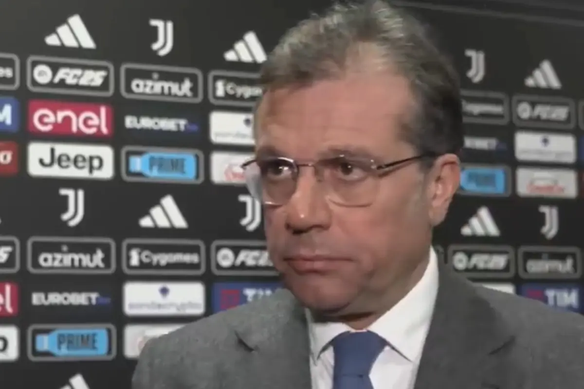 Giuntoli durante un'intervista a Sky ai tempi della Juventus
