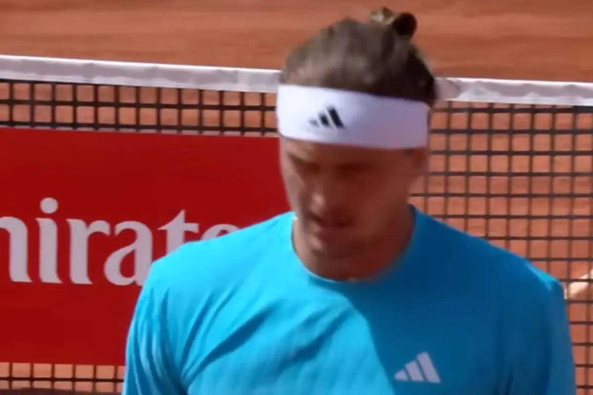Zverev durante la partita contro Darderi agli Internazionali di Roma