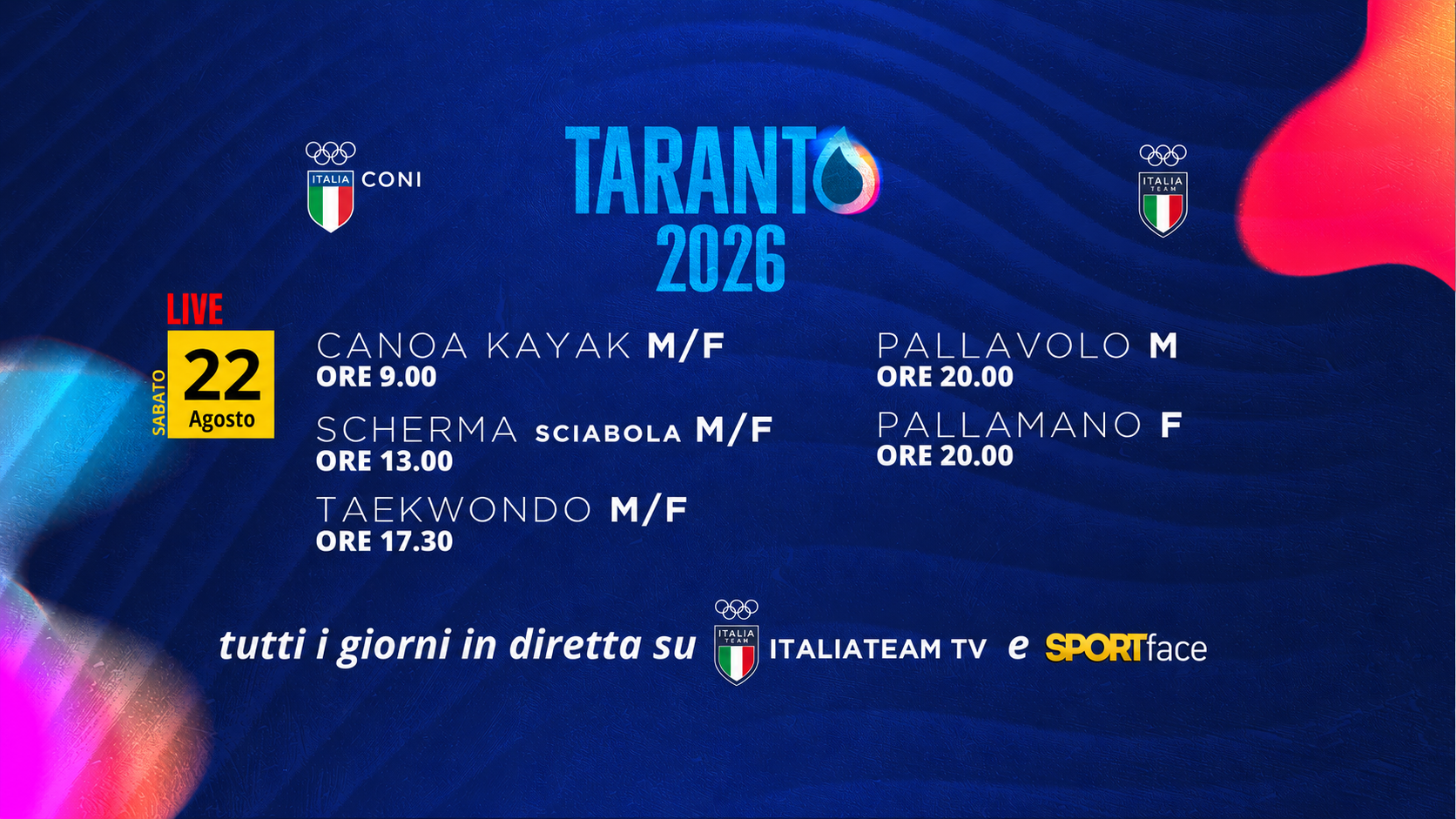 Programmazione GdM 22 agosto
