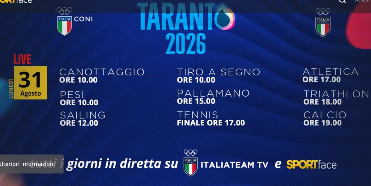 Giochi del Mediterraneo 31 agosto