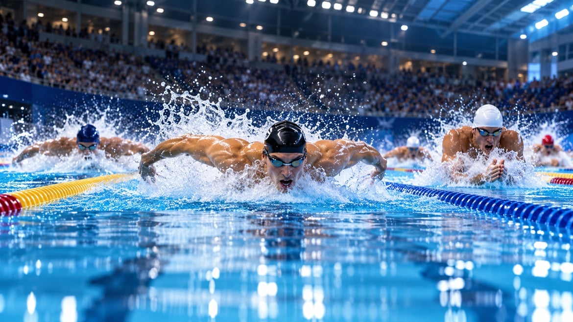 Sfida di nuoto arena acquatica